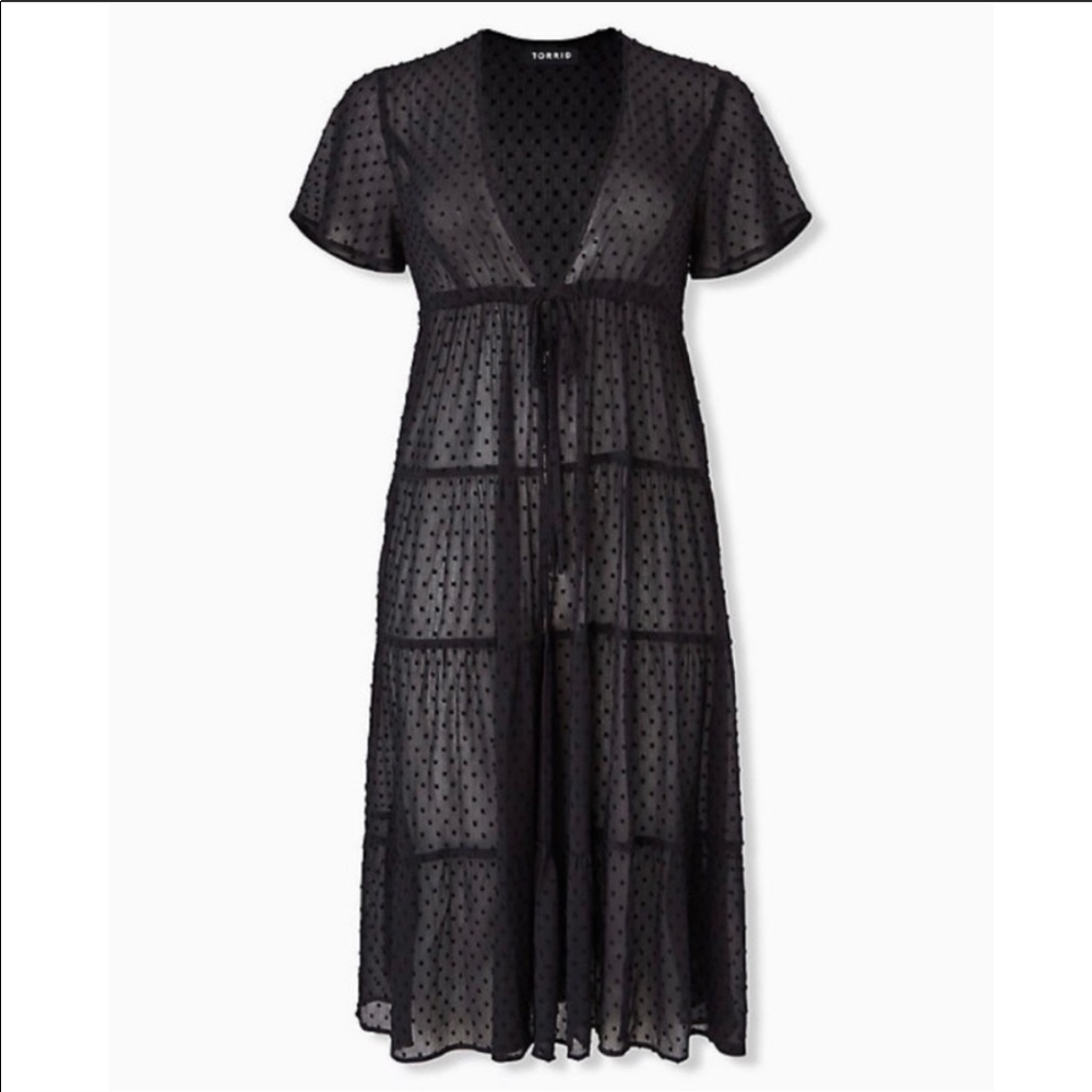 Torrid Black Dot Kaftan